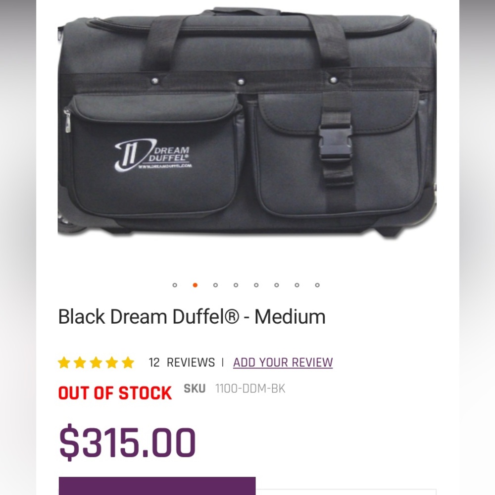 NEW! Never Used Medium Dream Duffle PLUS new stool! Perfect for dancers!